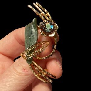 Jade brooch vintage rare